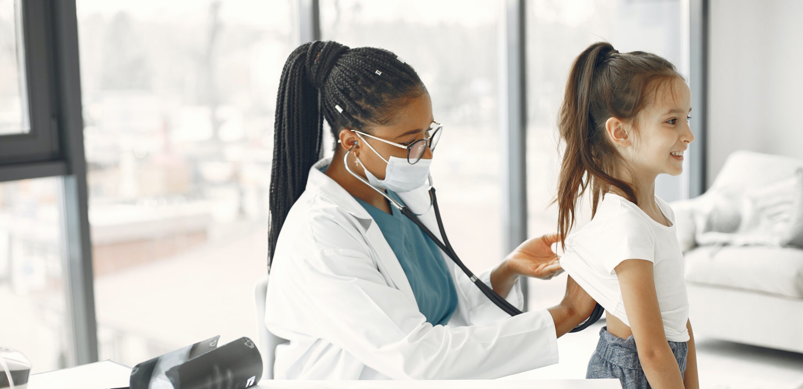 doctor and child exam room